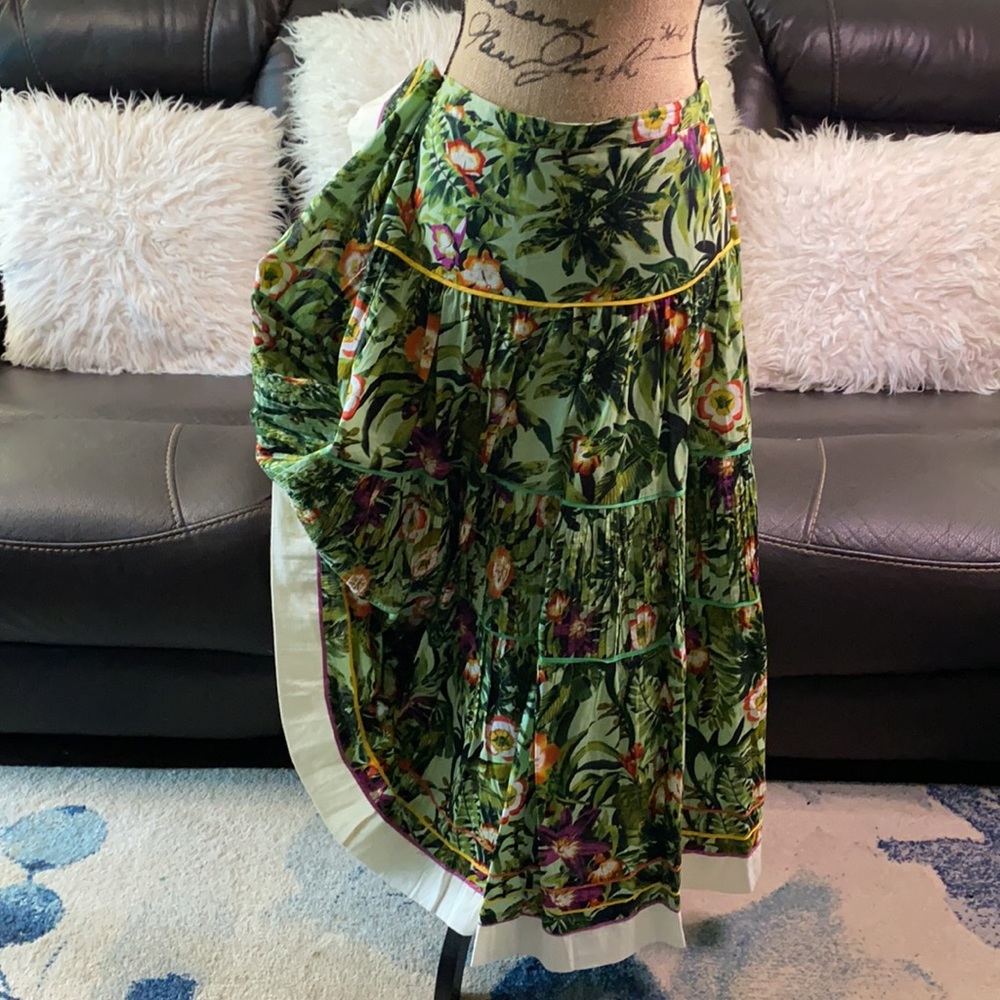Vintage tropical 🌴 print skirt maxi skirt - Picture 4 of 5